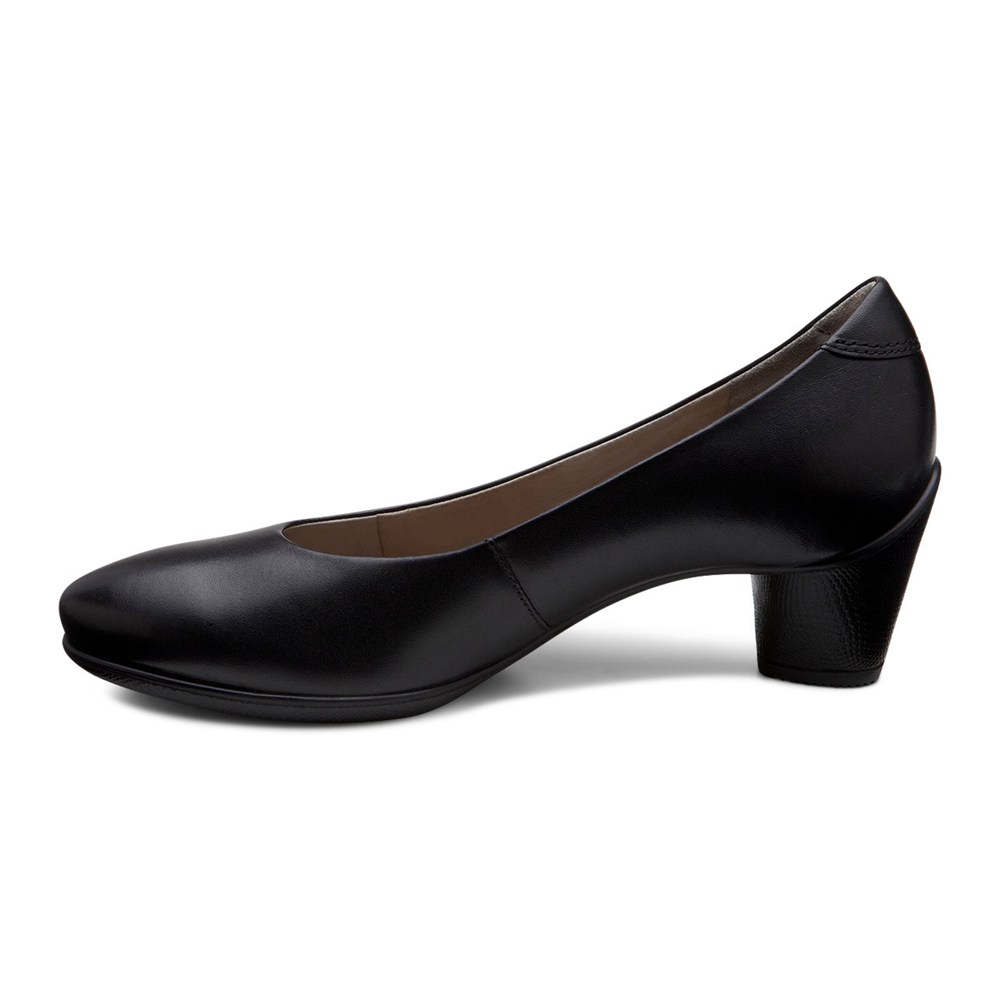 ECCO Womens Pumps Black - Sculptured 45 Plain - HMV-061892